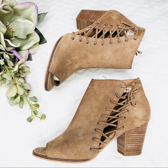 Lucky Brand Shoes - Lucky Brand Hartlee Lace Up Suede Leather Bootie